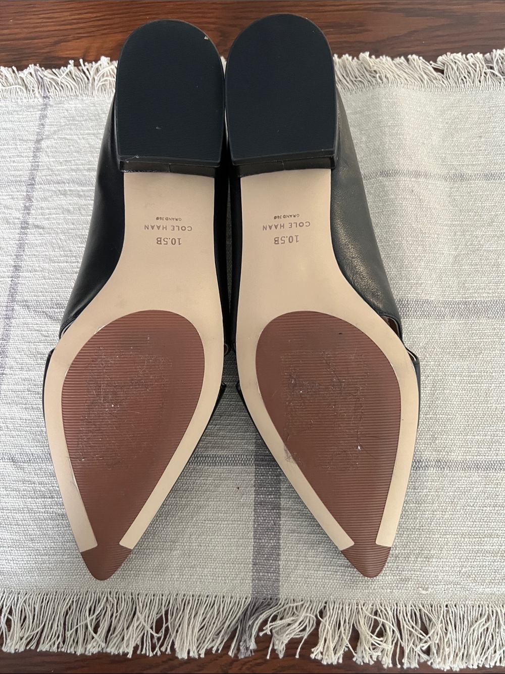Cole Haan Black Pointed-Toe Leather Loafers with Knot Detail - Picture 14 of 16